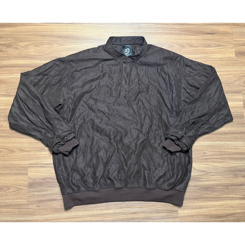 VTG Zero Restriction Brown Submicrofiber Snap Pullover Golf Windshirt Sz 2XL